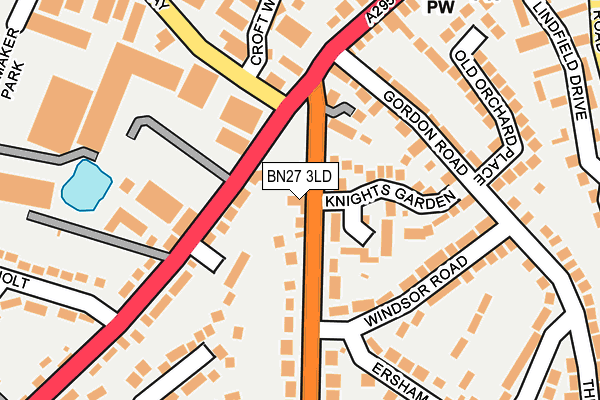 BN27 3LD map - OS OpenMap – Local (Ordnance Survey)