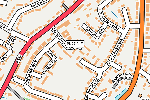 BN27 3LF map - OS OpenMap – Local (Ordnance Survey)