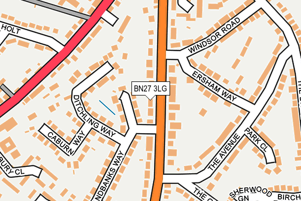 BN27 3LG map - OS OpenMap – Local (Ordnance Survey)
