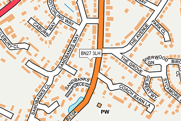 BN27 3LH map - OS OpenMap – Local (Ordnance Survey)