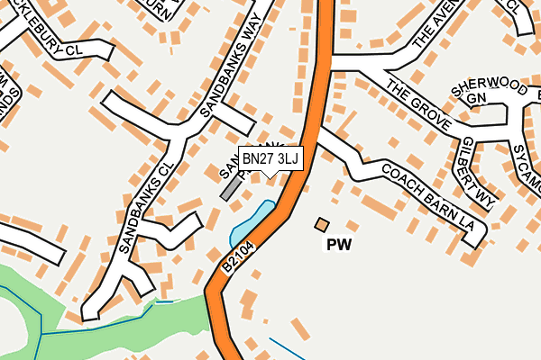 BN27 3LJ map - OS OpenMap – Local (Ordnance Survey)