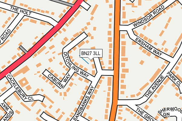 BN27 3LL map - OS OpenMap – Local (Ordnance Survey)