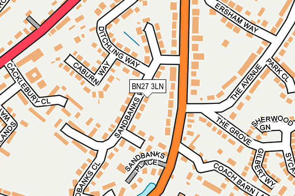 BN27 3LN map - OS OpenMap – Local (Ordnance Survey)
