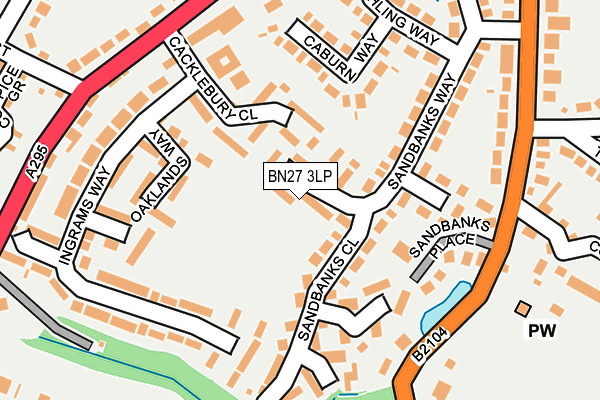 BN27 3LP map - OS OpenMap – Local (Ordnance Survey)