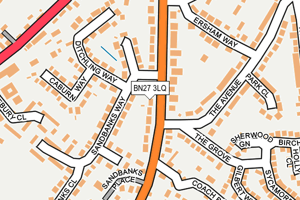 BN27 3LQ map - OS OpenMap – Local (Ordnance Survey)