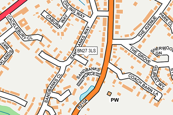 BN27 3LS map - OS OpenMap – Local (Ordnance Survey)