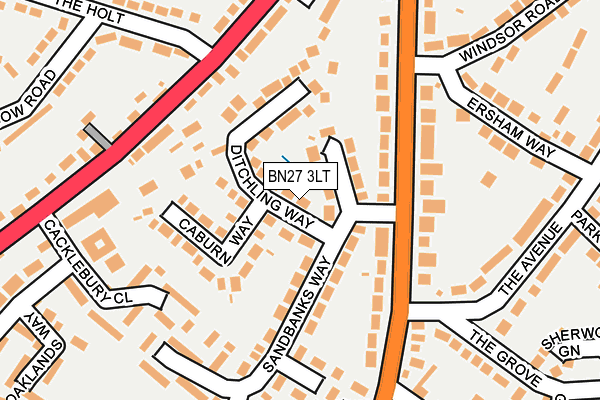 BN27 3LT map - OS OpenMap – Local (Ordnance Survey)