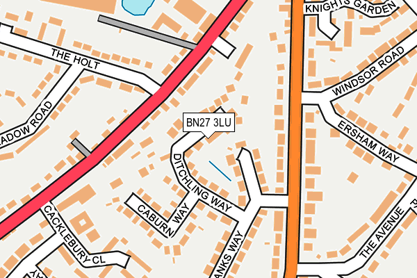 BN27 3LU map - OS OpenMap – Local (Ordnance Survey)