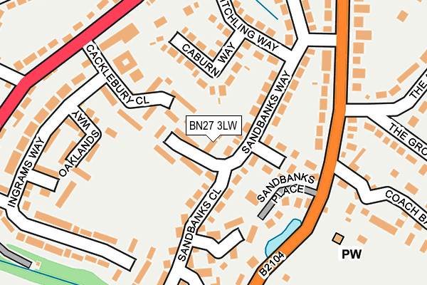 BN27 3LW map - OS OpenMap – Local (Ordnance Survey)