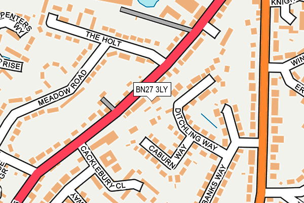 BN27 3LY map - OS OpenMap – Local (Ordnance Survey)