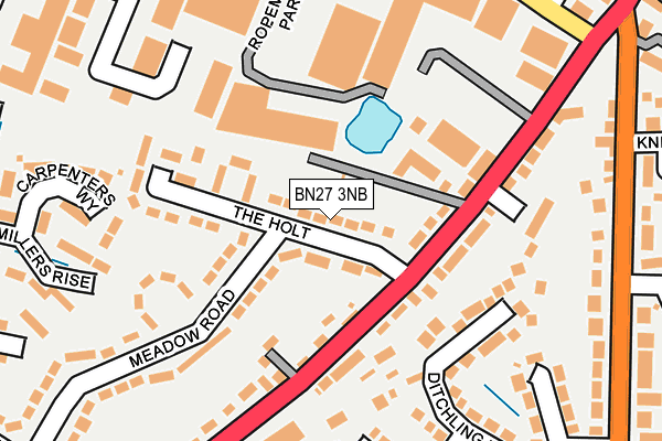 BN27 3NB map - OS OpenMap – Local (Ordnance Survey)