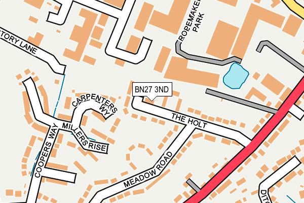 BN27 3ND map - OS OpenMap – Local (Ordnance Survey)