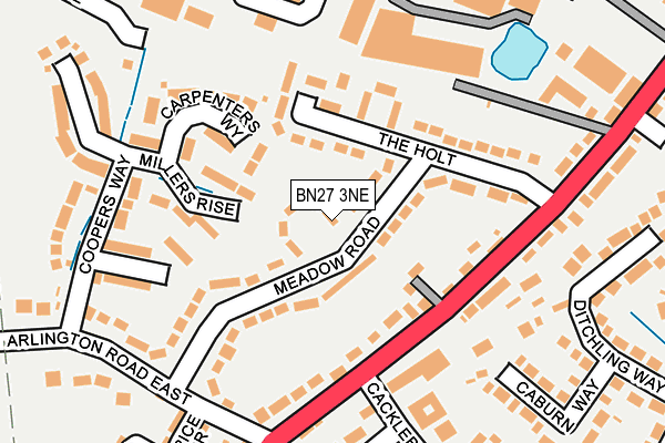 BN27 3NE map - OS OpenMap – Local (Ordnance Survey)