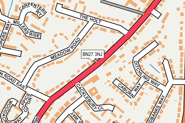 BN27 3NJ map - OS OpenMap – Local (Ordnance Survey)