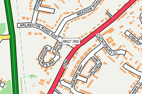 BN27 3NS map - OS OpenMap – Local (Ordnance Survey)