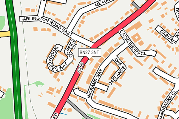 BN27 3NT map - OS OpenMap – Local (Ordnance Survey)