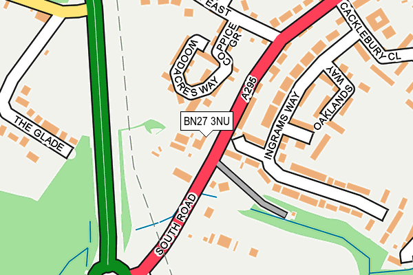 BN27 3NU map - OS OpenMap – Local (Ordnance Survey)