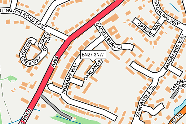 BN27 3NW map - OS OpenMap – Local (Ordnance Survey)