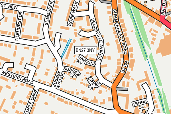 BN27 3NY map - OS OpenMap – Local (Ordnance Survey)