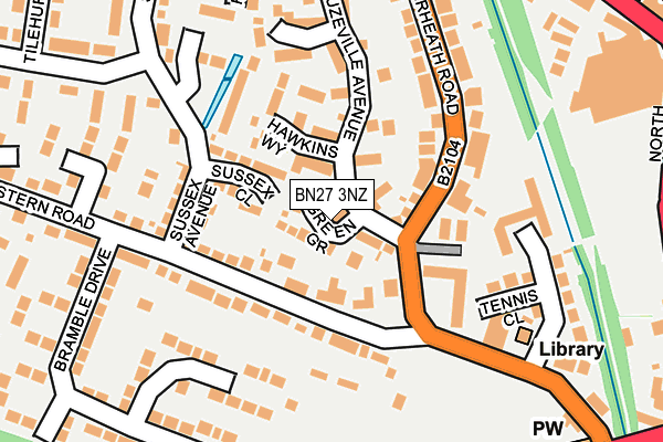 BN27 3NZ map - OS OpenMap – Local (Ordnance Survey)