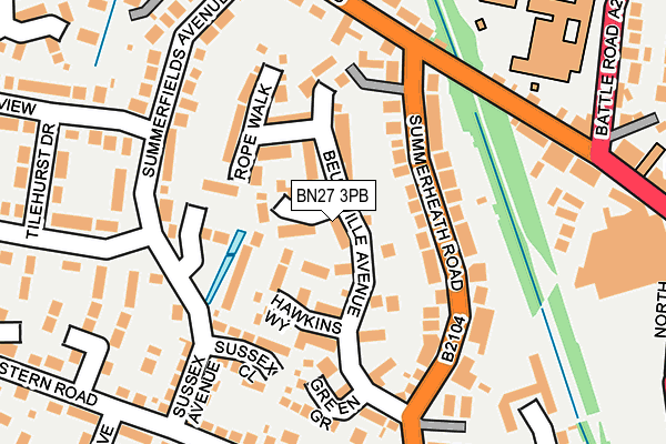 BN27 3PB map - OS OpenMap – Local (Ordnance Survey)