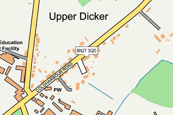 BN27 3QD map - OS OpenMap – Local (Ordnance Survey)