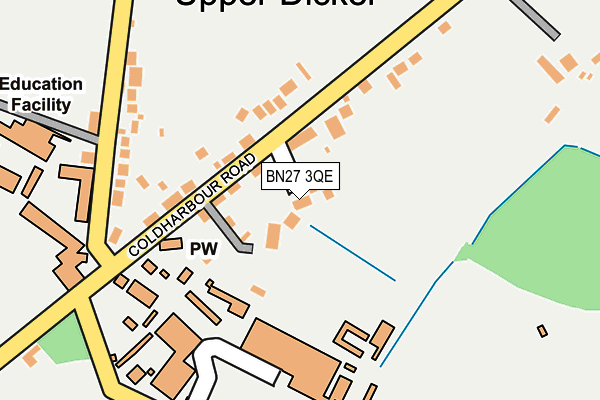 BN27 3QE map - OS OpenMap – Local (Ordnance Survey)