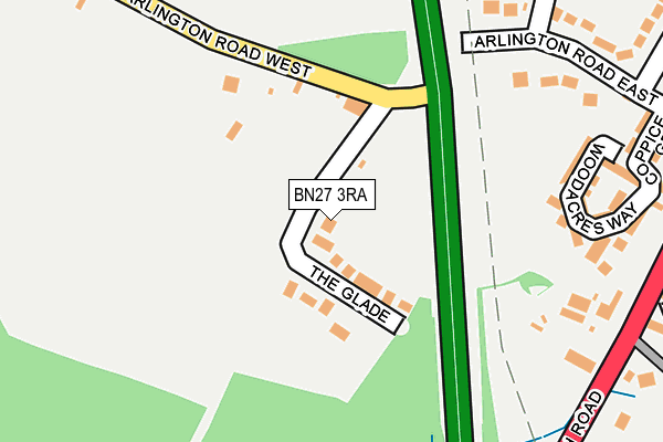 BN27 3RA map - OS OpenMap – Local (Ordnance Survey)