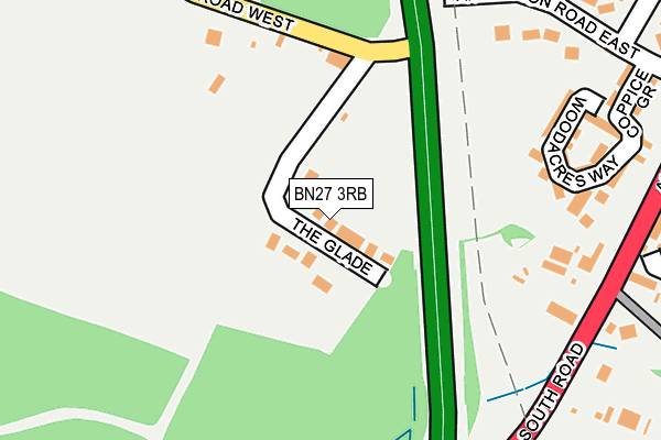 BN27 3RB map - OS OpenMap – Local (Ordnance Survey)