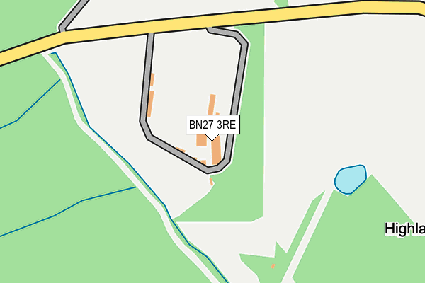 BN27 3RE map - OS OpenMap – Local (Ordnance Survey)