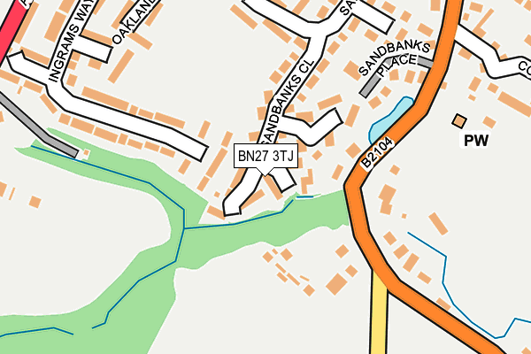 BN27 3TJ map - OS OpenMap – Local (Ordnance Survey)
