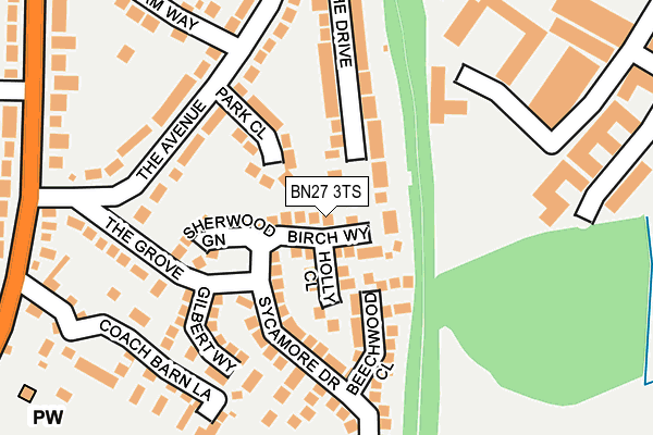 BN27 3TS map - OS OpenMap – Local (Ordnance Survey)