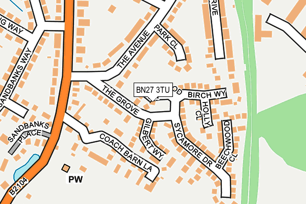 BN27 3TU map - OS OpenMap – Local (Ordnance Survey)