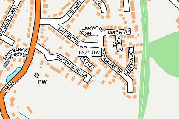 BN27 3TW map - OS OpenMap – Local (Ordnance Survey)