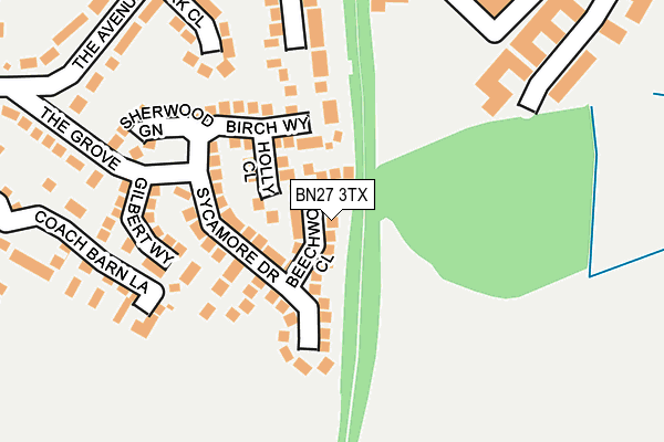 BN27 3TX map - OS OpenMap – Local (Ordnance Survey)