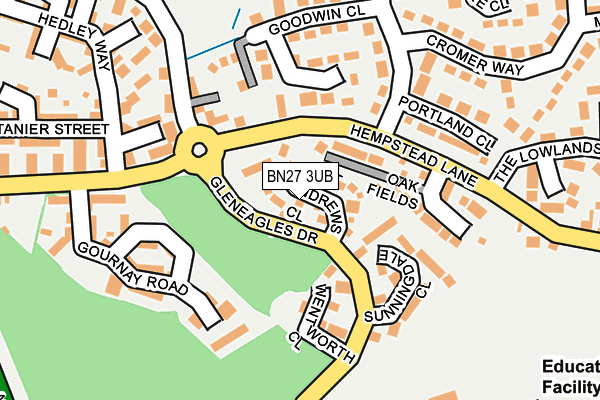 BN27 3UB map - OS OpenMap – Local (Ordnance Survey)