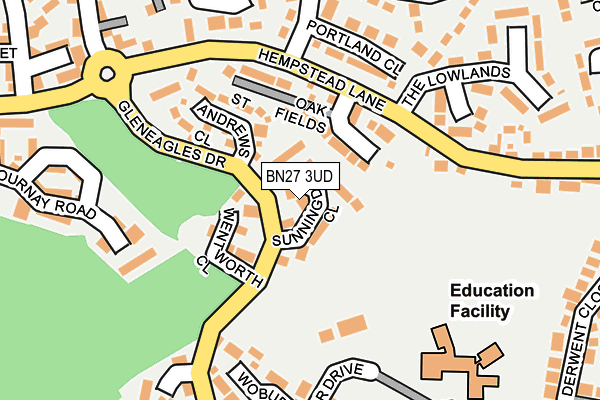 BN27 3UD map - OS OpenMap – Local (Ordnance Survey)