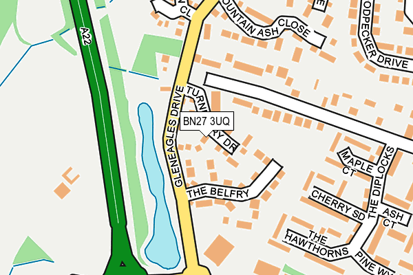 BN27 3UQ map - OS OpenMap – Local (Ordnance Survey)