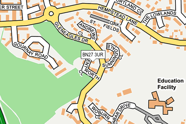 BN27 3UR map - OS OpenMap – Local (Ordnance Survey)