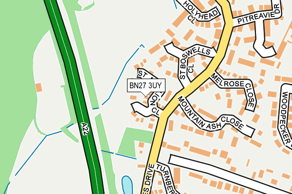 BN27 3UY map - OS OpenMap – Local (Ordnance Survey)