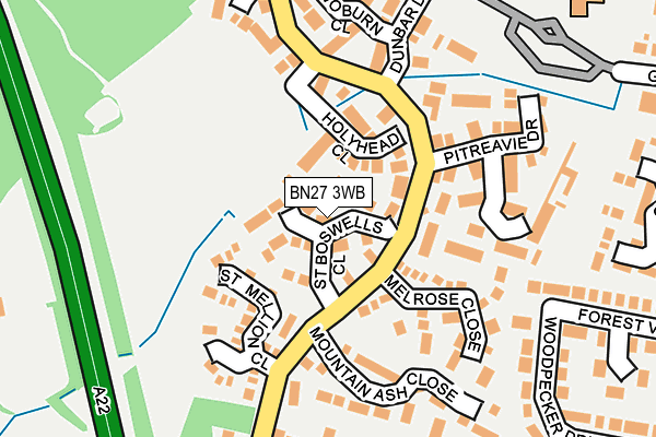 BN27 3WB map - OS OpenMap – Local (Ordnance Survey)