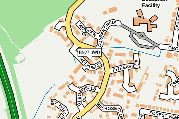 BN27 3WD map - OS OpenMap – Local (Ordnance Survey)
