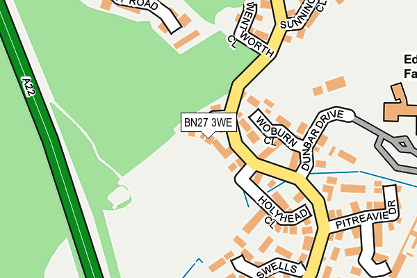 BN27 3WE map - OS OpenMap – Local (Ordnance Survey)