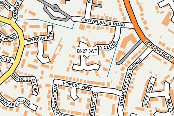 BN27 3WF map - OS OpenMap – Local (Ordnance Survey)