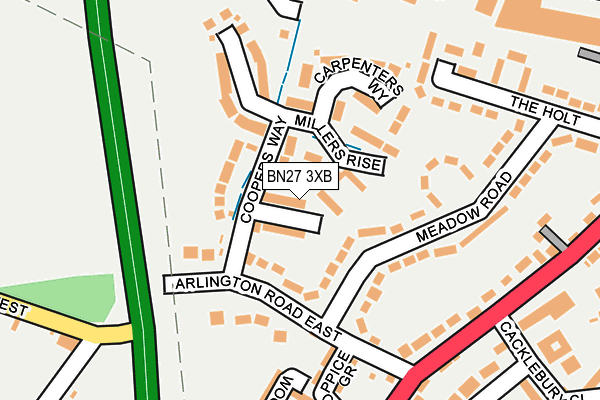 BN27 3XB map - OS OpenMap – Local (Ordnance Survey)