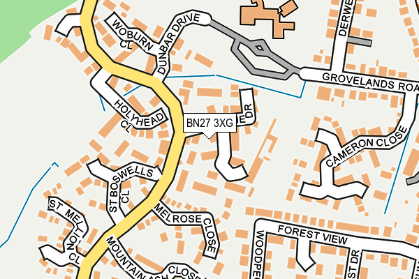 BN27 3XG map - OS OpenMap – Local (Ordnance Survey)