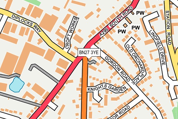 BN27 3YE map - OS OpenMap – Local (Ordnance Survey)