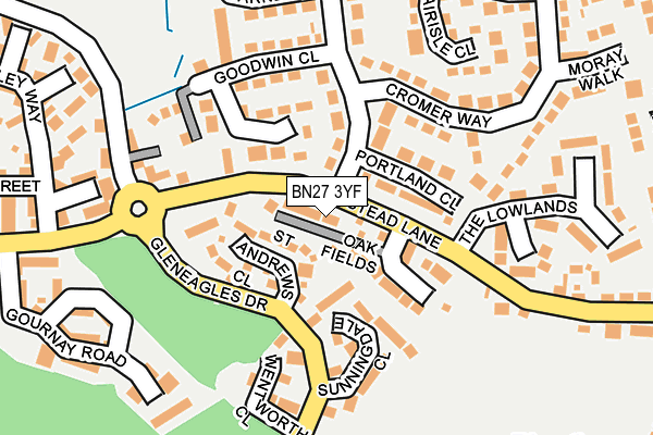 BN27 3YF map - OS OpenMap – Local (Ordnance Survey)