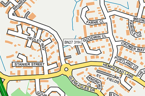 BN27 3YH map - OS OpenMap – Local (Ordnance Survey)