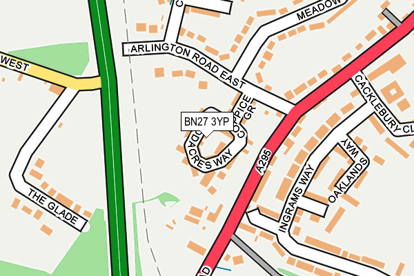 BN27 3YP map - OS OpenMap – Local (Ordnance Survey)